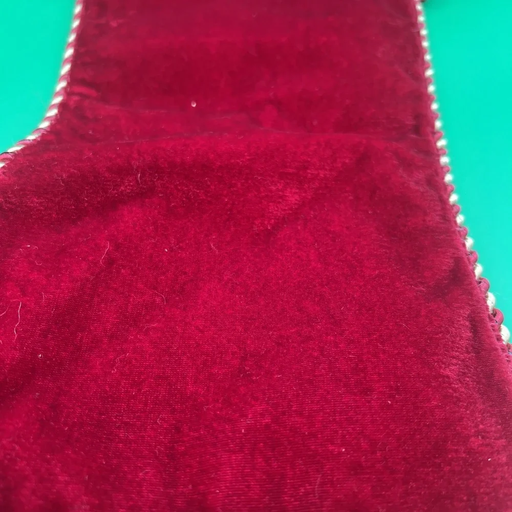 New no‎ tags burgundy red velvet, Satin Christmas Stocking Tapestry Elf Boot